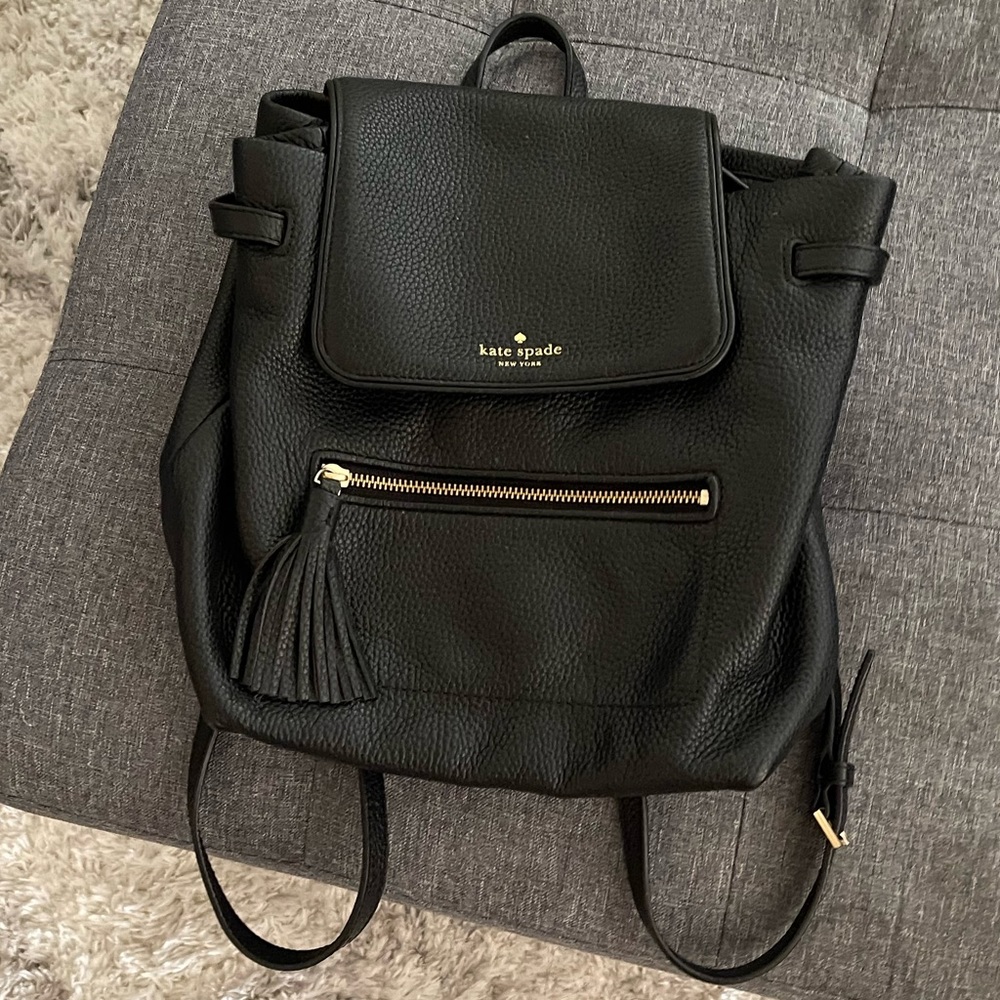 Kate Spade black buttoned backpack